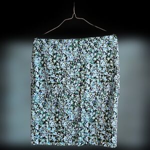 J. Crew Blue and Green Midi Pencil Skirt